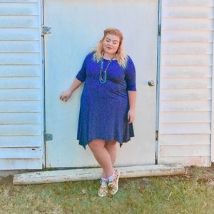 Wilde Navy Asymmetrical Half Sleeve Dress Stretchy